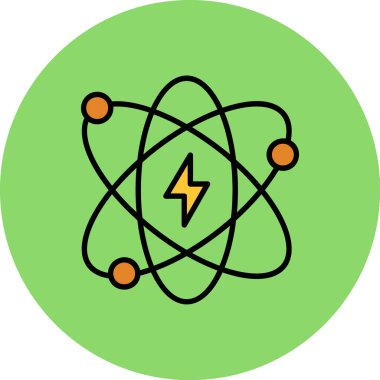Atom simgesi soyut arkaplanda izole edildi