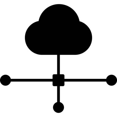 bulut hesaplama simgesi, vektör illüstrasyonu