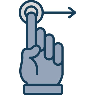 El imleci parmak simgesi ile doldurulmuş dış hat biçimi