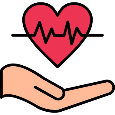 kalp sağlığı sağlık ikonu - ana hatları biçiminde