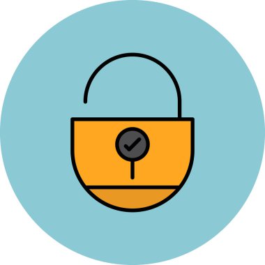 Güvenli kilit simgesi. vektör illüstrasyonu