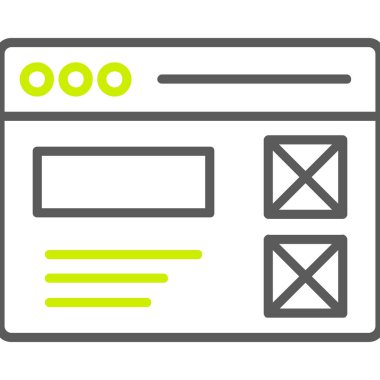 Web arayüzü yerleşim simgesi, vektör, illüstrasyon