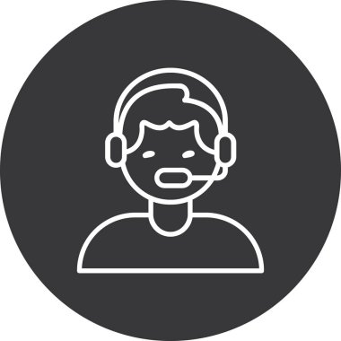 Kulaklıklı adam avatarı vektör illüstrasyon tasarımı