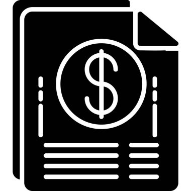 Kağıt Faturaların Vektör İllüstrasyonu, Basit Simge