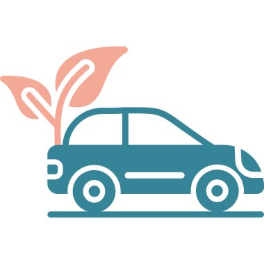 Düz stil çevre dostu araba simgesi