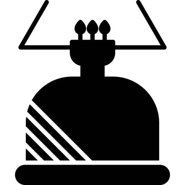 masa lambası simgesi, basit siyah illüstrasyon