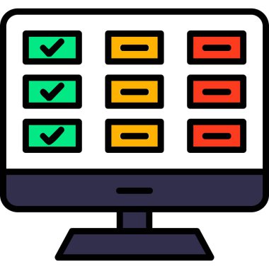 Bilgisayar monitörü simgesi. tasarım vektörü çizimi