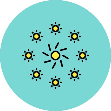 güzel güneş vektör çizgisi simgesi