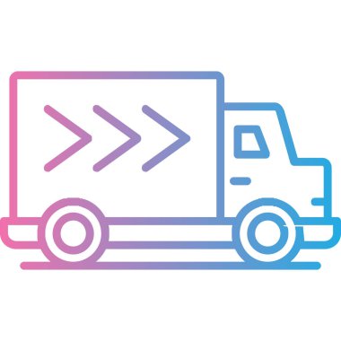 dağıtım minibüsü renk ikonu vektörü. Minibüs teslimat. izole edilmiş sembol çizimi