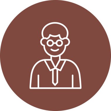 Papyon ikonu olan avatar adam, vektör illüstrasyonu