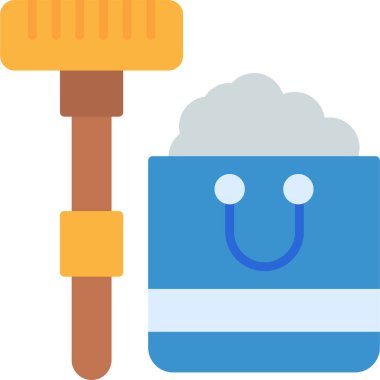 temizlik fırçası temizleme simgesi düz biçiminde