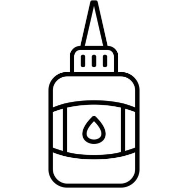 Su şişesi ikonu. Web için yağ vektörü simgelerinin özet çizimi