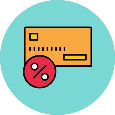 % 1 indirimli indirim simgesi - taslak biçimi