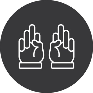 Eldiven simgesi vektör illüstrasyonu