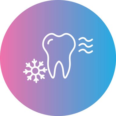 Bir dişin güzel ve renkli bir ikonunun çizimi