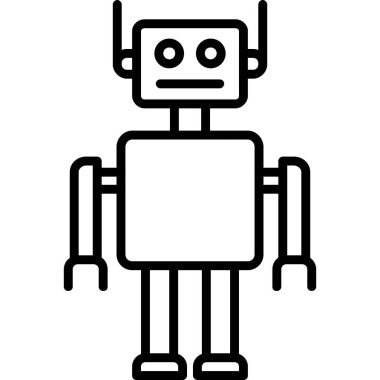 Yapay zeka robot simgesi, anahat stili
