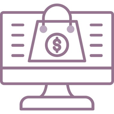 Dolar işareti simgesi olan dizüstü bilgisayar. Dolar işareti vektörlü dizüstü bilgisayarın basit bir çizimi. Web tasarımı