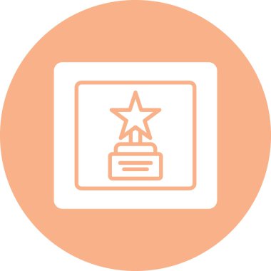 yıldız düz yuvarlanmış vektör simgesi