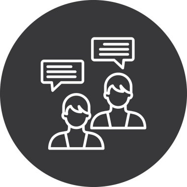 Web ve mobil uygulama tasarımınız için beyaz arkaplanda izole edilmiş Sohbet simgesi vektörü