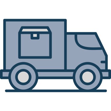 kamyon simgesi, basit vektör illüstrasyonu