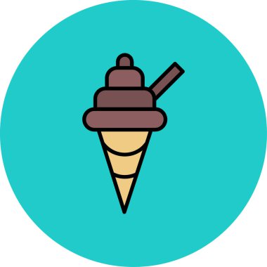 Dondurma ikonu. Web için dondurma vektör simgelerinin özet çizimi