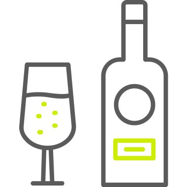 alkol içecek simgesi, vektör tasarımı