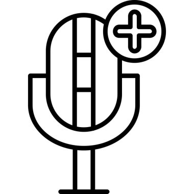 mikrofon simgesi, vektör illüstrasyonu