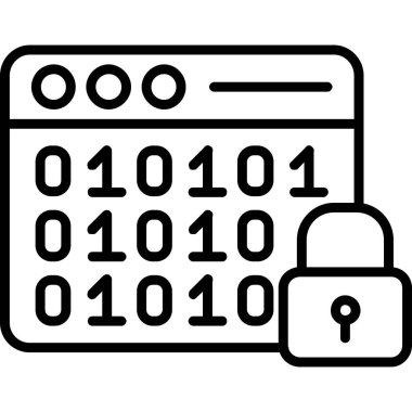 Veri Güvenlik simgesi vektör illüstrasyonu