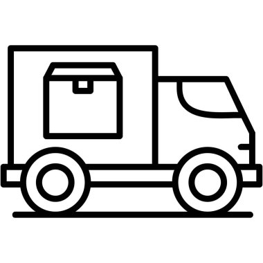 Kamyon ikonu. Web için vektör vektör simgelerinin özet çizimi