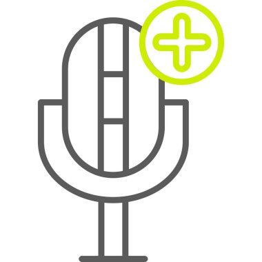 Mikrofon. Web simgesi basit illüstrasyon