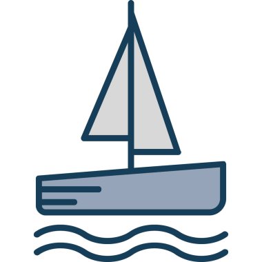 yelkenli ikonu vektör illüstrasyonu