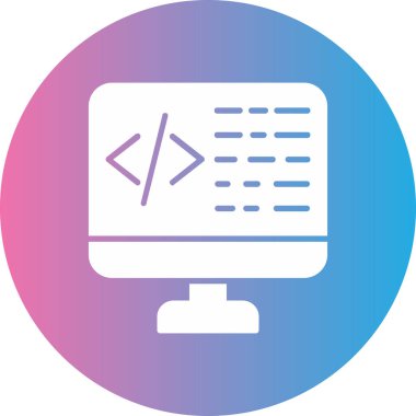 Kodlama. Web simgesi basit illüstrasyon