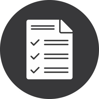 Kontrol listesi. Web simgesi basit tasarım