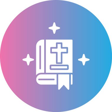 Beyaz arkaplanda izole edilmiş Hristiyan İncil simgesi rengi. Hıristiyan haçı. gradyan dairesel rastgele dinamik şekiller. vektör illüstrasyonu