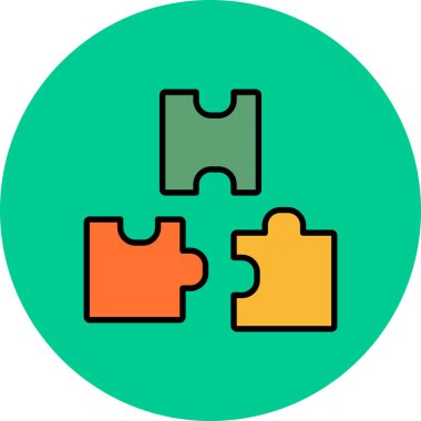 Kişisel ve ticari kullanım için bulmaca vektör simgesi simgesi vektör çizimi..