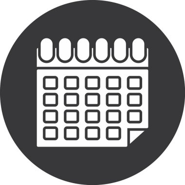 Takvim simgesi. Web tasarımı için basit bir takvim vektör simgesi çizimi