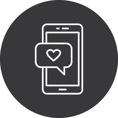 Mobil sohbet simgesi vektör illüstrasyonu