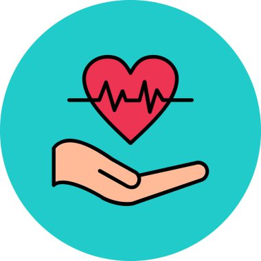 vektör el kalp simgesini tutuyor