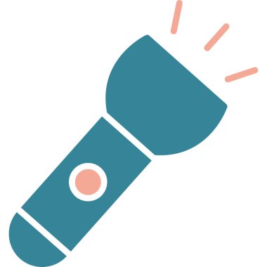 Bir el feneri simgesinin vektör illüstrasyonu