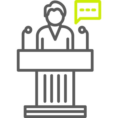 Konuşma baloncukları çizgi simgesi, konsept vektörü, dış hat sembolü, işaret işareti, illüstrasyon