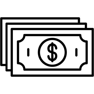 Doları vektör satırı simgesi