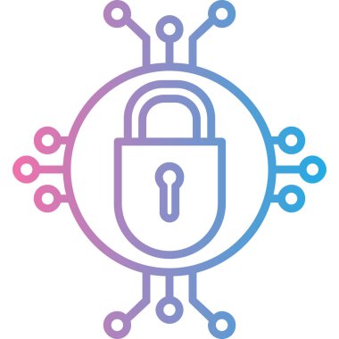 Siber asma kilit. resimleme tasarımı