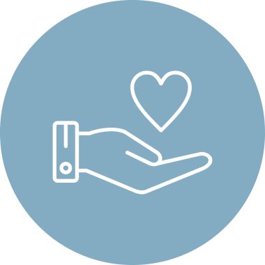 El ele tutuşan kalp vektörü simgesi