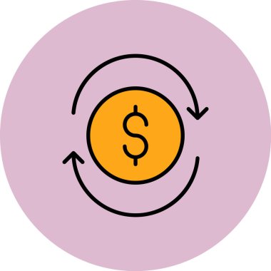 Dolar. Web simgesi basit illüstrasyon