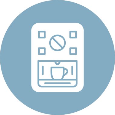 Kahve makinesi. Web simgesi basit illüstrasyon