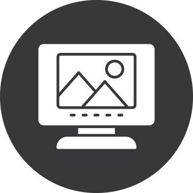 Monitör. Web simgesi basit tasarım