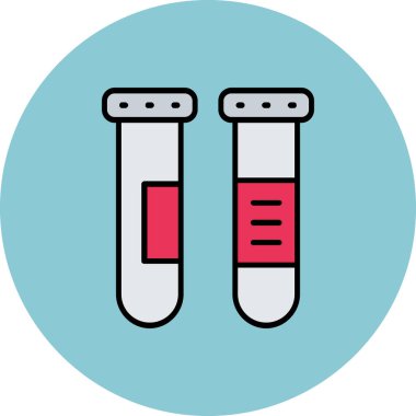laboratuvar test tüpleri simgesi - ana hatlar biçimi