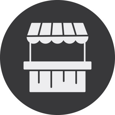 Çiftçi Pazarı Vektör İllüstrasyonu, Basit Simge