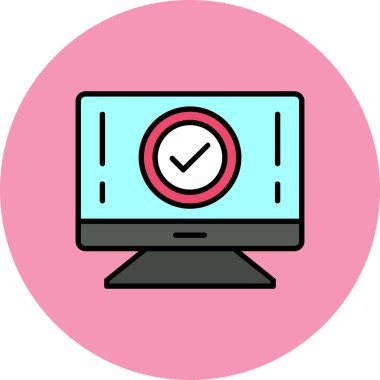 Bilgisayar. simge basit illüstrasyon