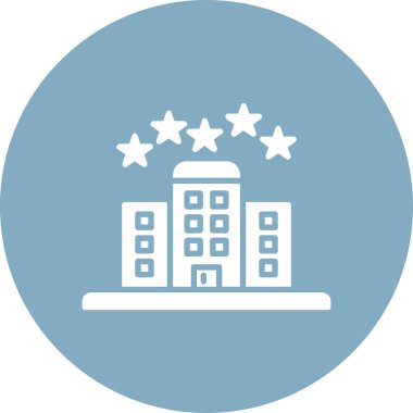 Otelde. Web simgesi vektör illüstrasyonu